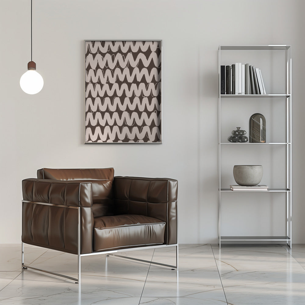 Big Beige ZigZag Pattern Poster